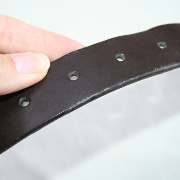 ✨NY & Co LADIES LEATHER BELT SIZE M WOMENS METAL BUCKLE EUC DARK BROWN DESIGNER - Picture 11 of 14